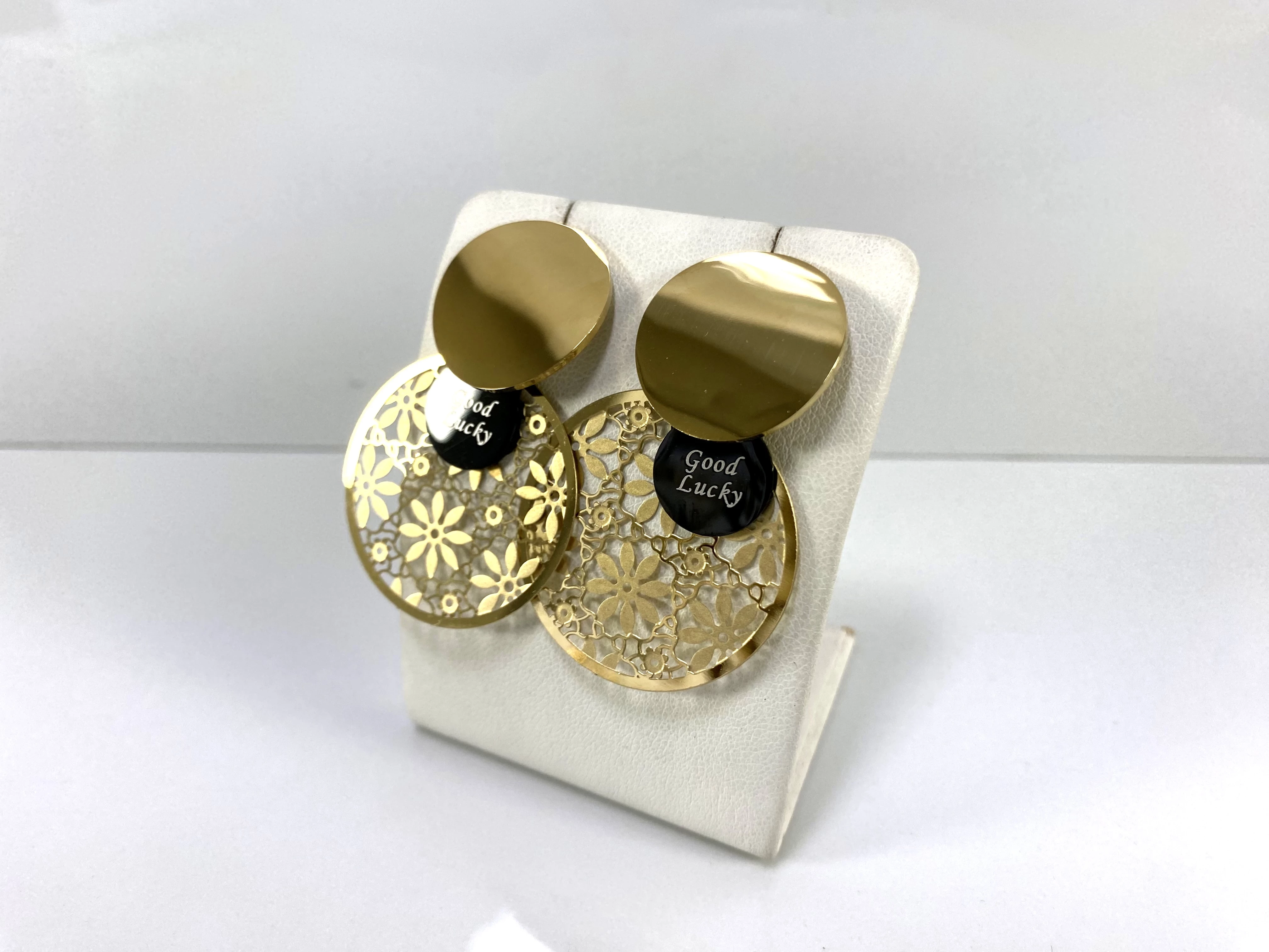 kolczyki-stal-pozlacana-azur-good-lucky-3-okregi-stan-11323-2