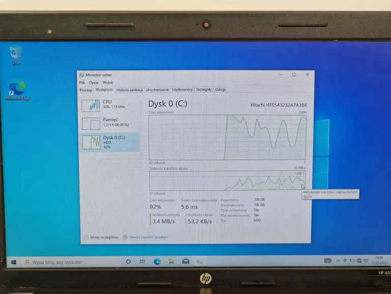 LAPTOP HP 655 NOTEBOOK  AMD E1-1200APU 2GB/240 GB