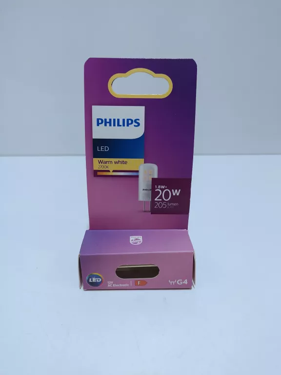 ŻARÓWKA LED PHILIPS LIGHTING G4 1.8W = 20W 205LM