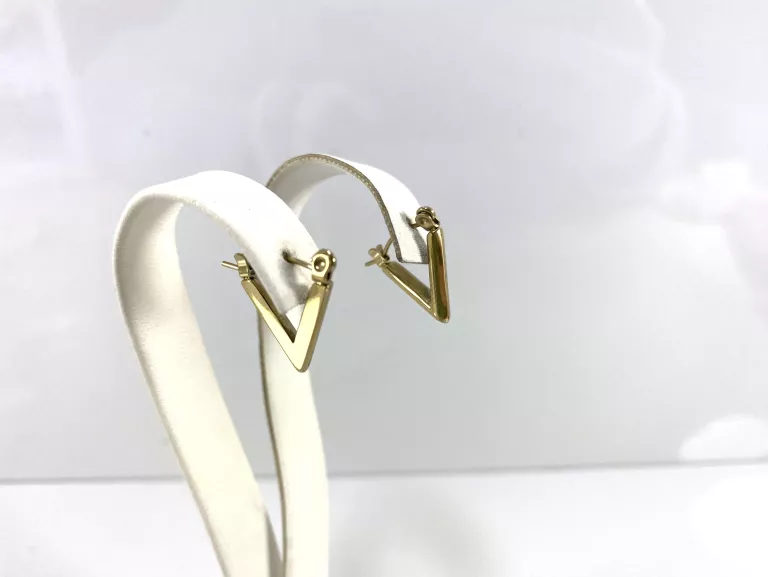 KOLCZYKI STAL POZŁACANA TRÓJKĄT ZAMKNIĘTY BIGIEL