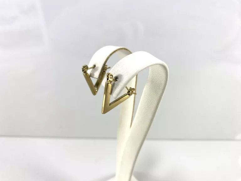 KOLCZYKI STAL POZŁACANA TRÓJKĄT ZAMKNIĘTY BIGIEL