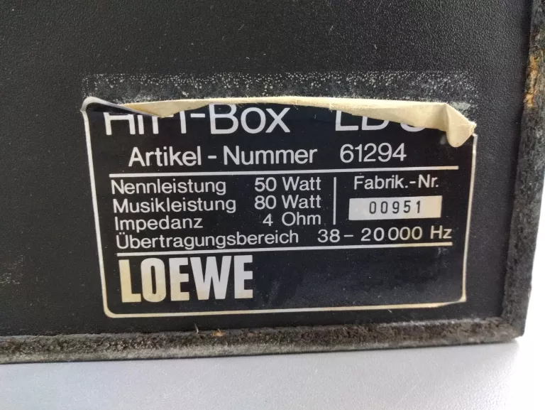 NIEMIECKIE 3-DROŻNE KOLUMNY LOEWE HIFI-BOX LB50