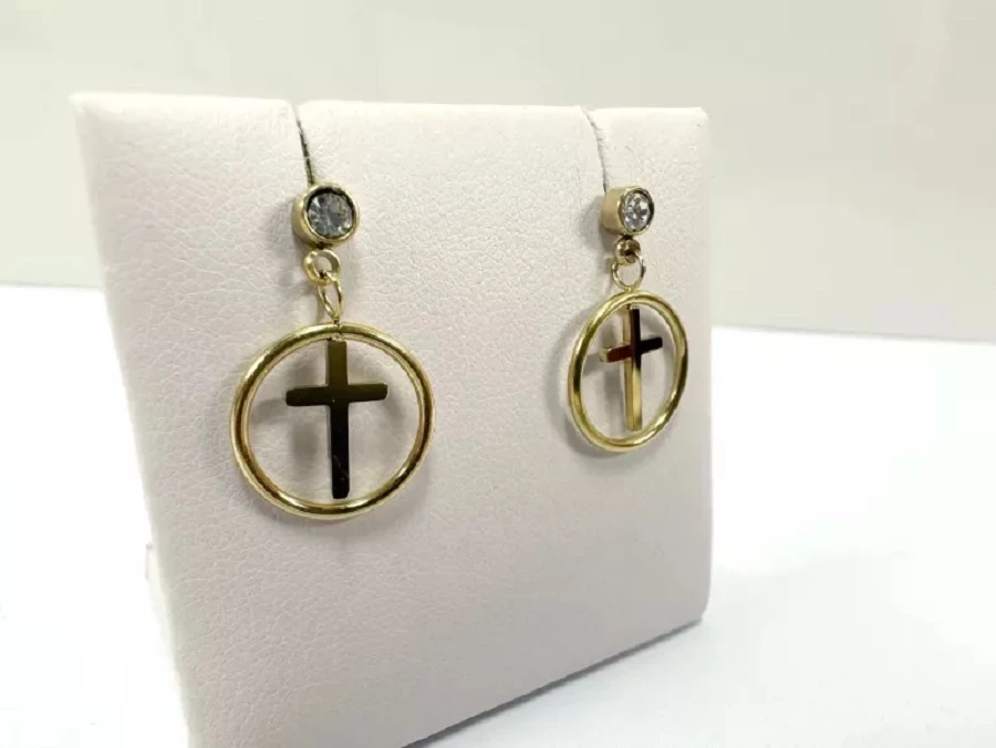 kolczyki-stal-pozlacana-krzyz-cyrkonia-okrag-rodzaj-2205-16