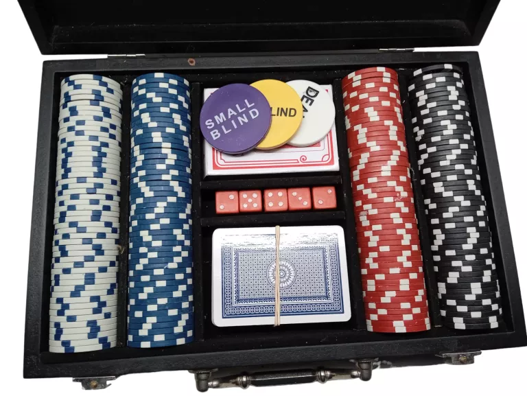 POKER 200 ŻETONÓW WALIZKA DREWNO