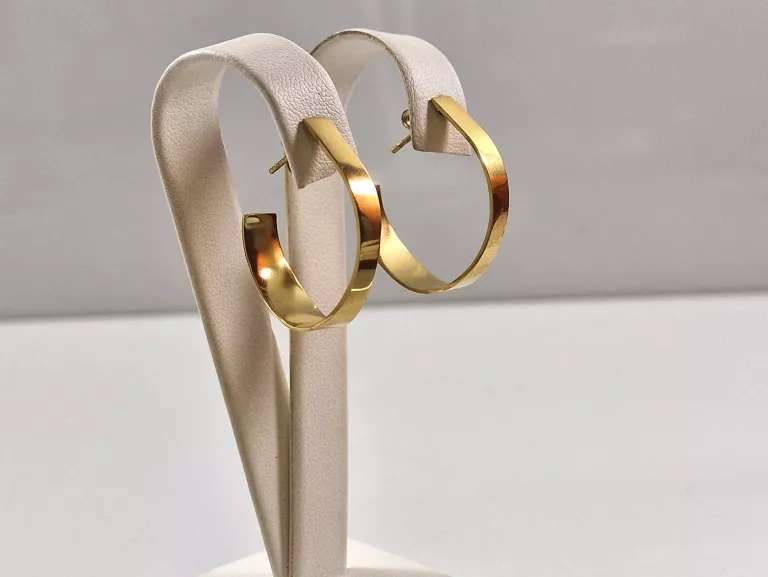 KOLCZYKI STAL POZŁACANA SZTYFT KOŁO SZEROKIE