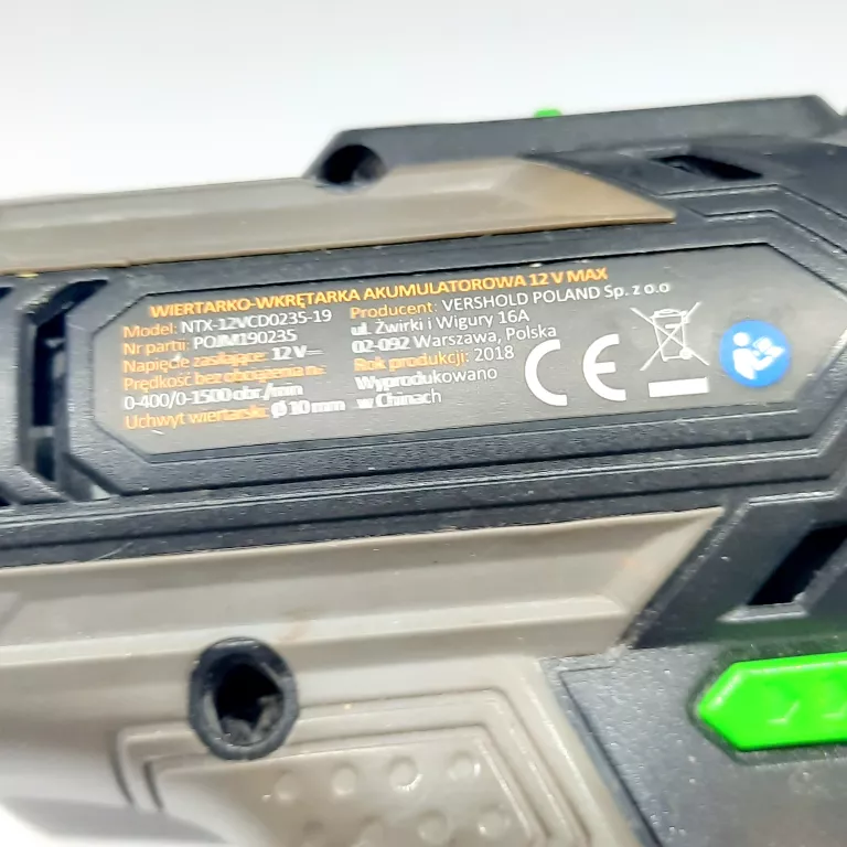 WIERTARKO WKRĘTARKA AKUMULATOROWA 12V MAX NITEO