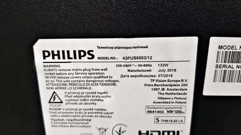 TELEWIZOR PHILIPS 43PUS6503/12 *ODB. OSOBISTY*