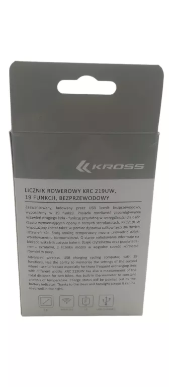 LICZNIK ROWEROWY BEZPRZEWODOWY KROSS KRC 219UW 19