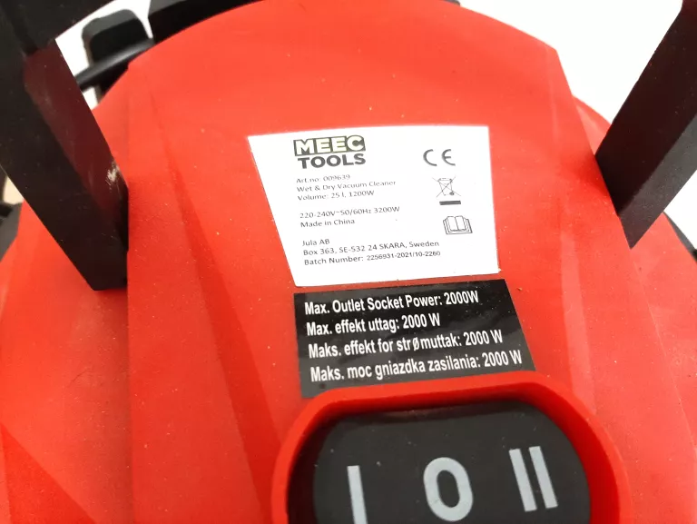 MEEC TOOLS ODKURZACZ PRZEMYSŁOWY 1200 W 25 L