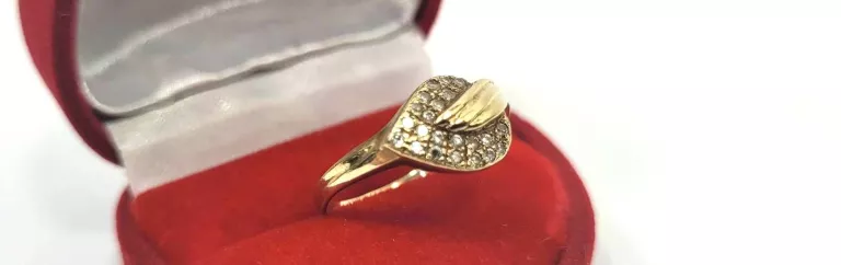 PIĘKNY ZŁOTY PIERŚCIONEK 585 CYRKONIA 14 K R.18