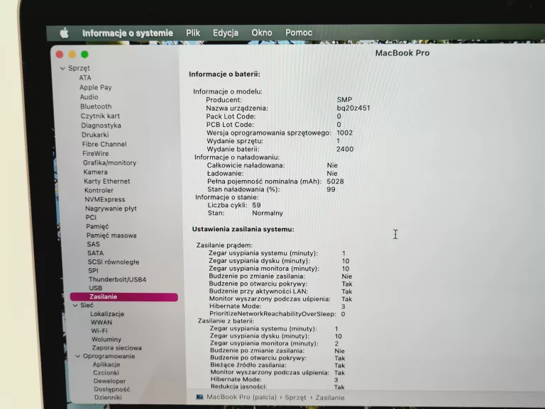 APPLE MACBOOK PRO 13 I5-8257 8GB 256GB A2159 2019