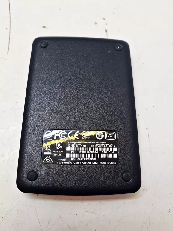 DYSK ZEWNĘTRZNY TOSHIBA DTB310 1TB + KABEL