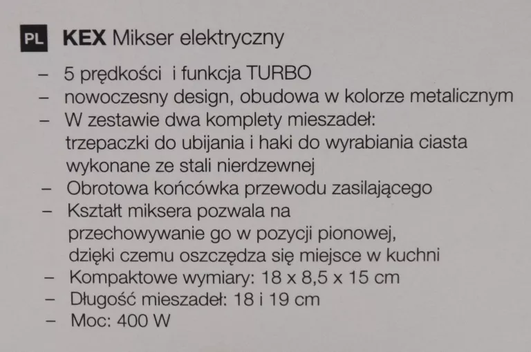 ROBOT KUCHENNY DUKA KEX 400 W