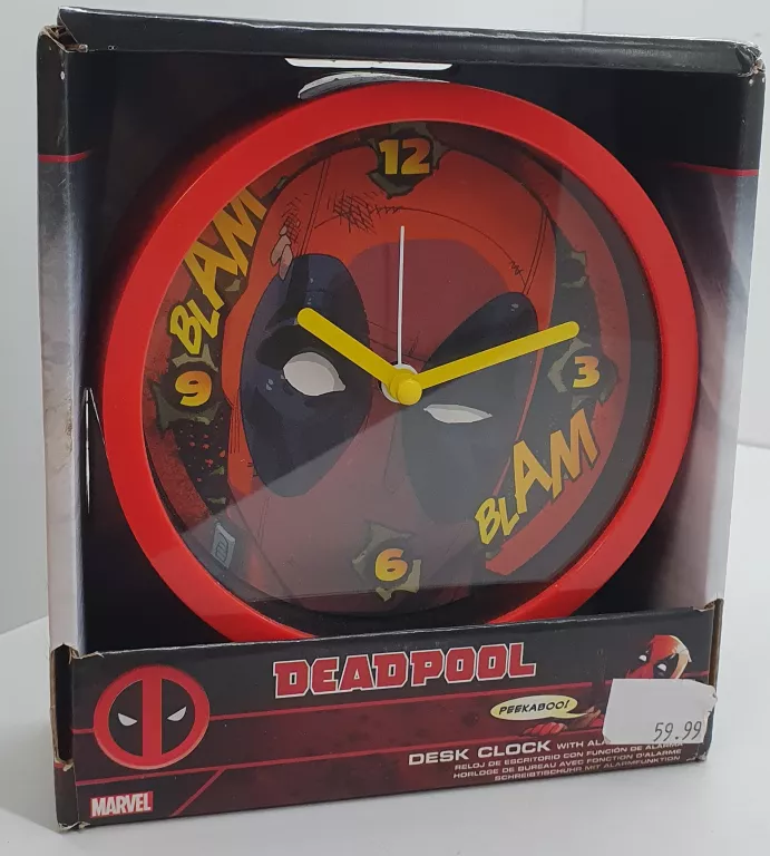 ZEGAR STOJĄCY NA BIURKO DEADPOOL BLAM BLAM 12 CM