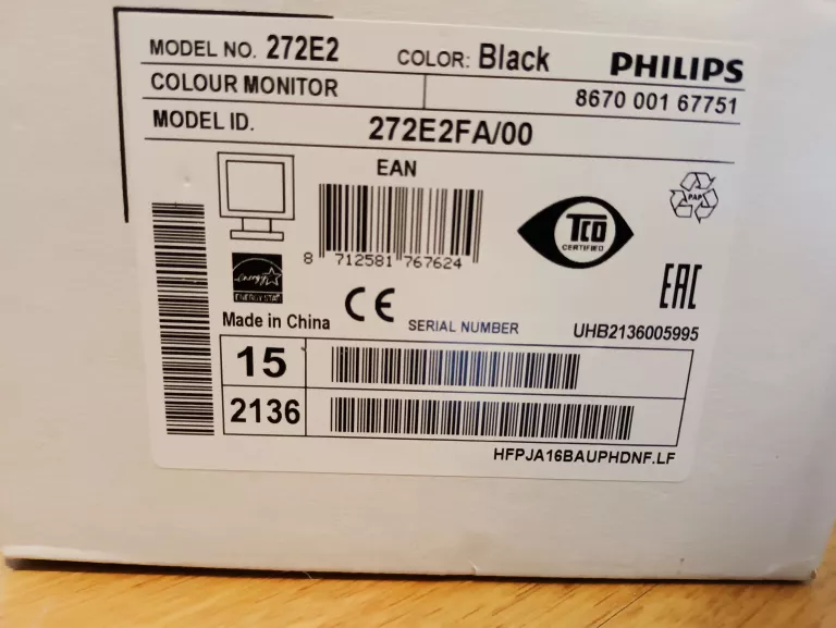 MONITOR LED PHILIPS 272E2FA/00 27 " 1920 X 1080 PX