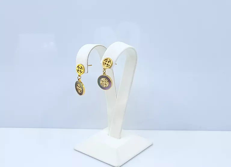 KOLCZYKI STAL POZŁACANA SZTYFT WISZĄCE