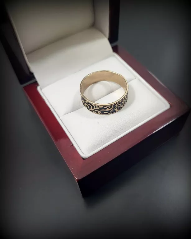 PIĘKNA ZŁOTA OBRĄCZKA ARABSKIE WZORY ! 585 4.12G