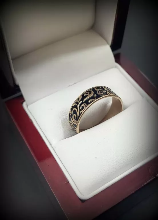 PIĘKNA ZŁOTA OBRĄCZKA ARABSKIE WZORY ! 585 4.12G