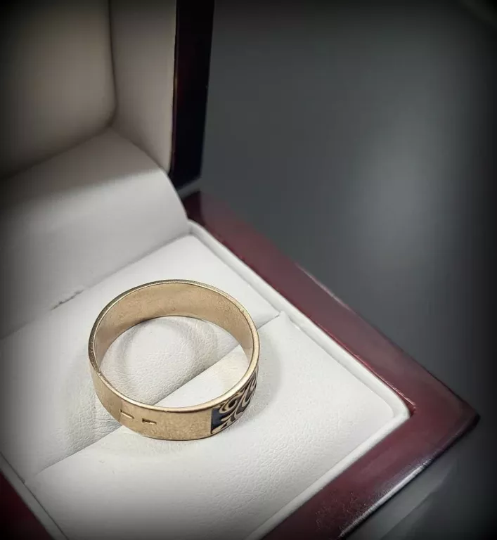PIĘKNA ZŁOTA OBRĄCZKA ARABSKIE WZORY ! 585 4.12G