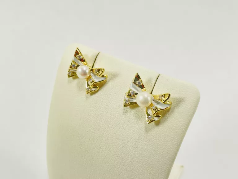 kolczyki-stal-pozlacana-kokardki-z-perla-sztyft-rodzaj-zapiecia-2207-1