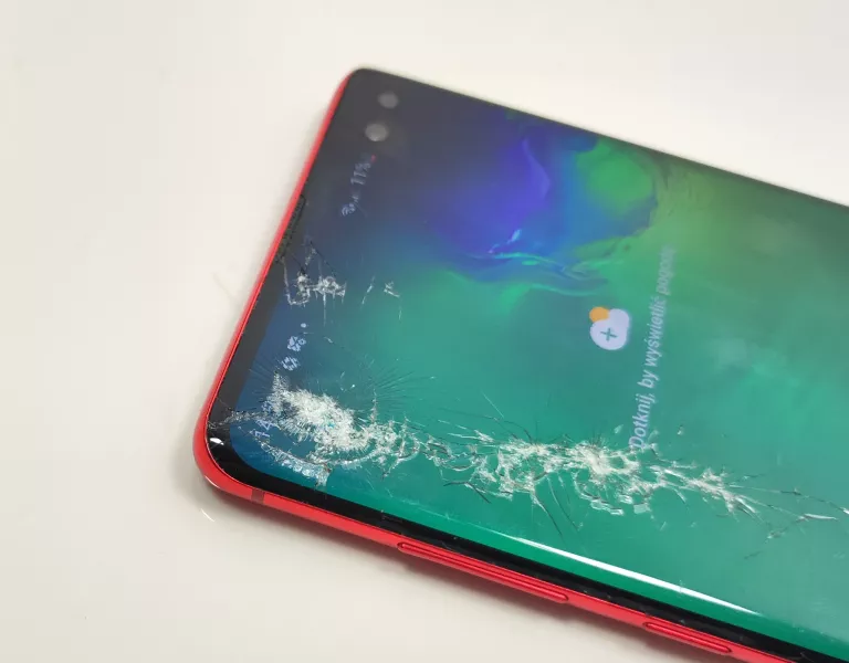 TELEFON SAMSUNG GALAXY S10+8/128 CZERWONY PĘKNIĘT