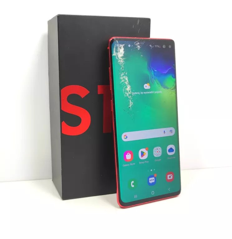 TELEFON SAMSUNG GALAXY S10+8/128 CZERWONY PĘKNIĘT