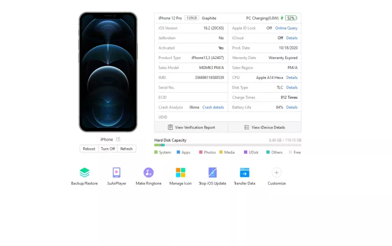 APPLE IPHONE 12 PRO 6,1" 6/128 GB  BAT.83%