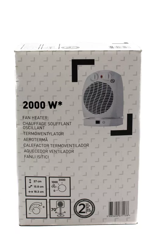 TERMOWENTYLATOR Z OSCYLACJĄ FH-726 2 KW BIAŁY
