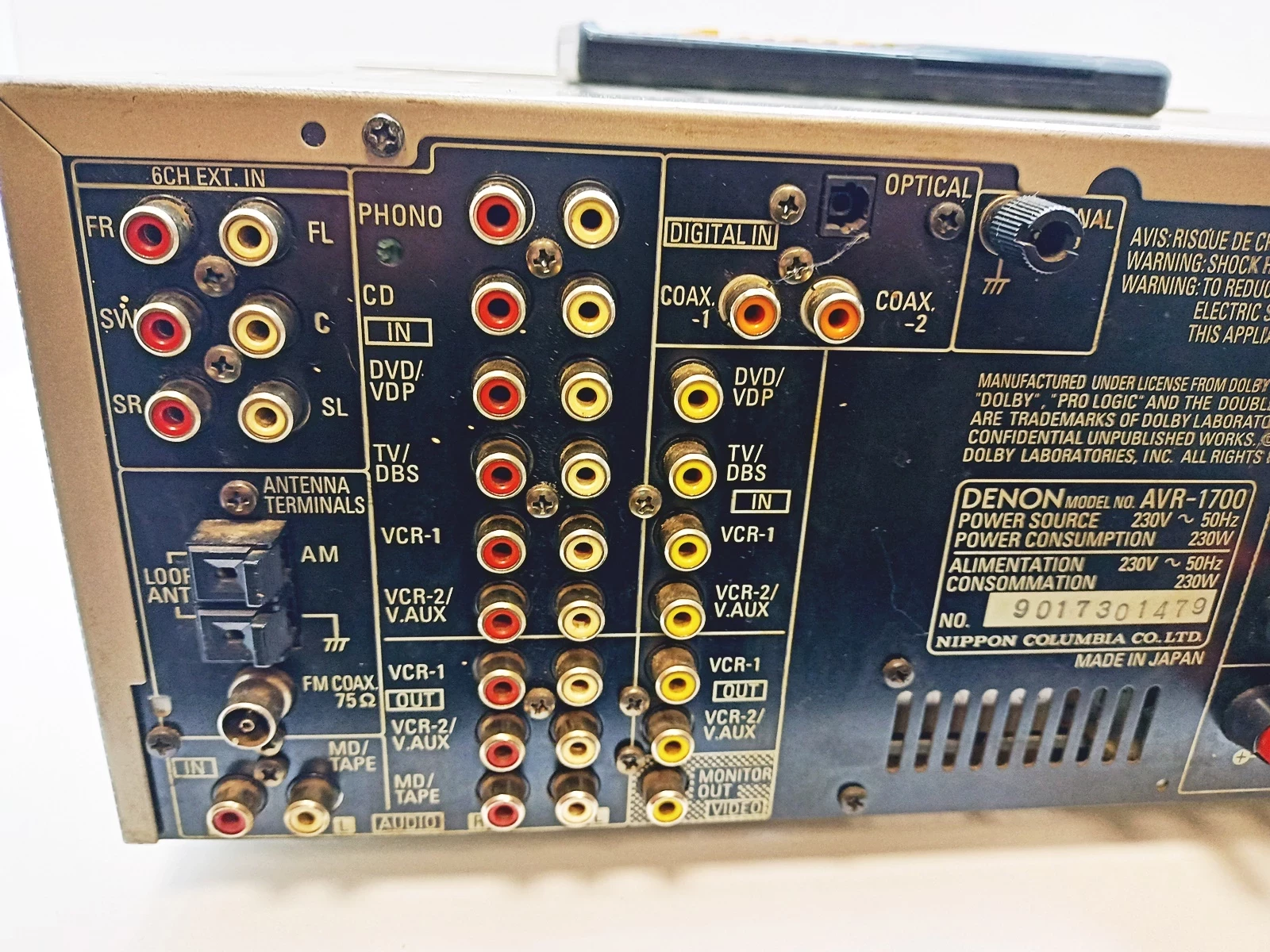 amplituner-denon-avr-1700-uszkodzony-model-avr-1508