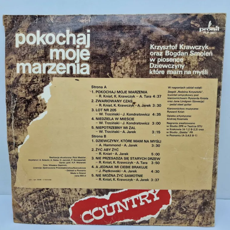 WINYL KRZYSZTOF KRAWCZYK COUNTRY ALBUM
