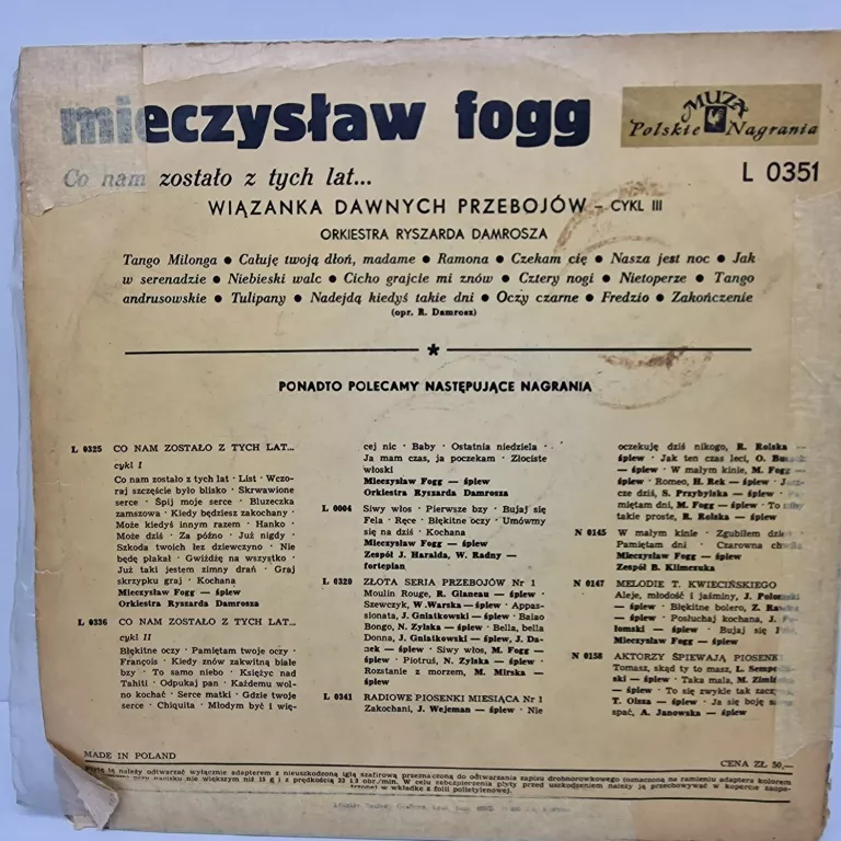 WINYL MIECZYSŁAW FOGG CO NAM ZOSTAŁO Z TYCH LAT