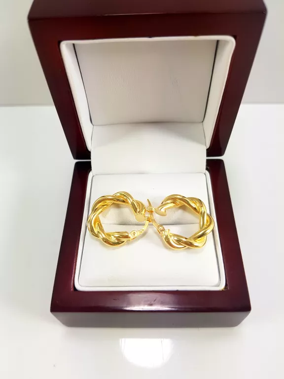 NOWE ZŁOTE KOLCZYKI KOŁA DMUCHANE 585 2,54G