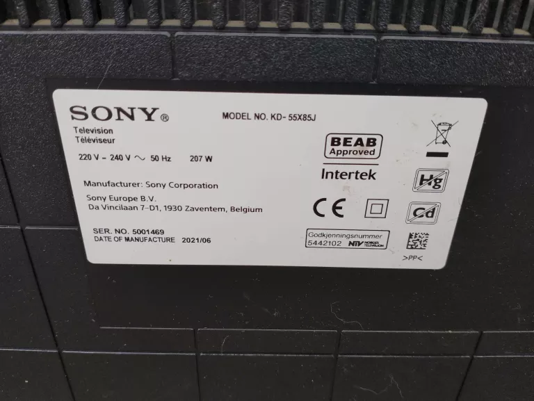 TELEWIZOR SONY KD-55X85J Z PILOTEM USZKODZONA MATRYCA