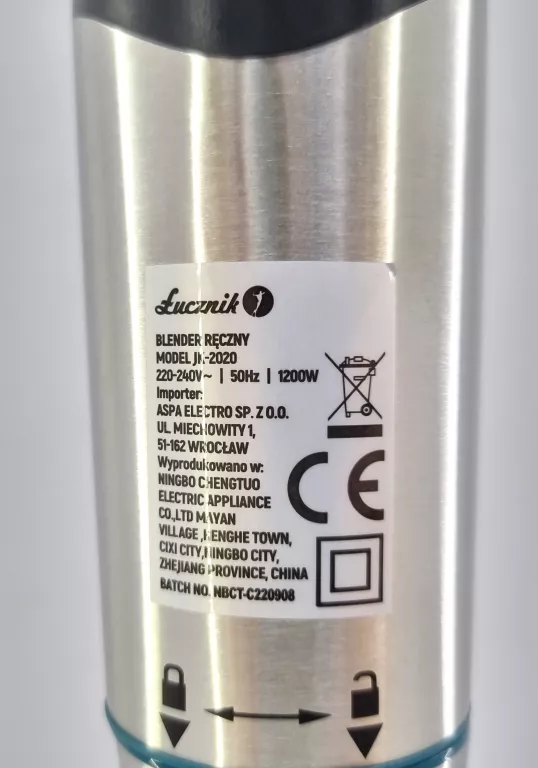 BLENDER RĘCZNY ŁUCZNIK JK 2020 1200W JAK NOWY