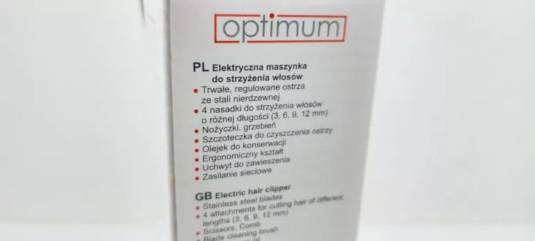 MASZYNKA DO STRZYŻENIA WŁOSÓW OPTIMUM