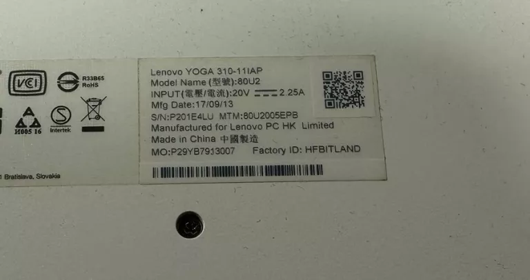 LAPTOP LENOVO YOGA 310-11IAP 32GB/2GB!