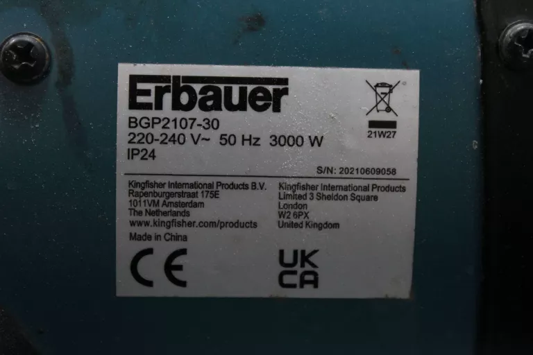 NAGRZEWNICA ELEKTRYCZNA ERBAUER 3000 W