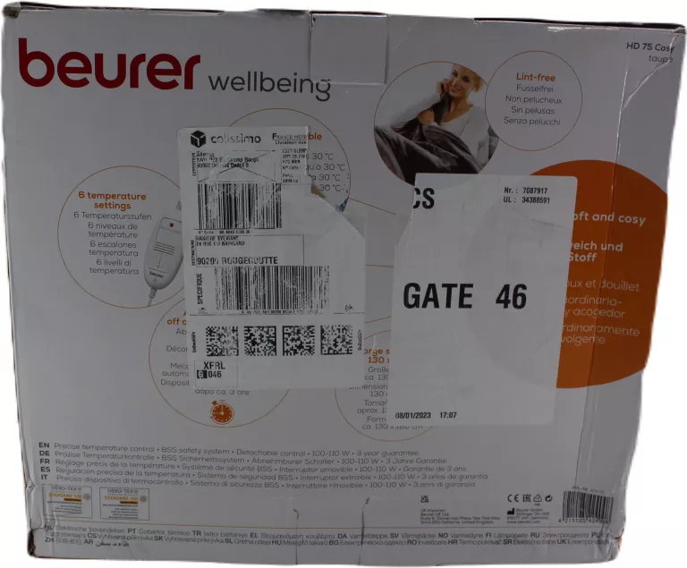 KOC ELEKTRYCZNY BEURER HD 75 COSY TAUPE 100W