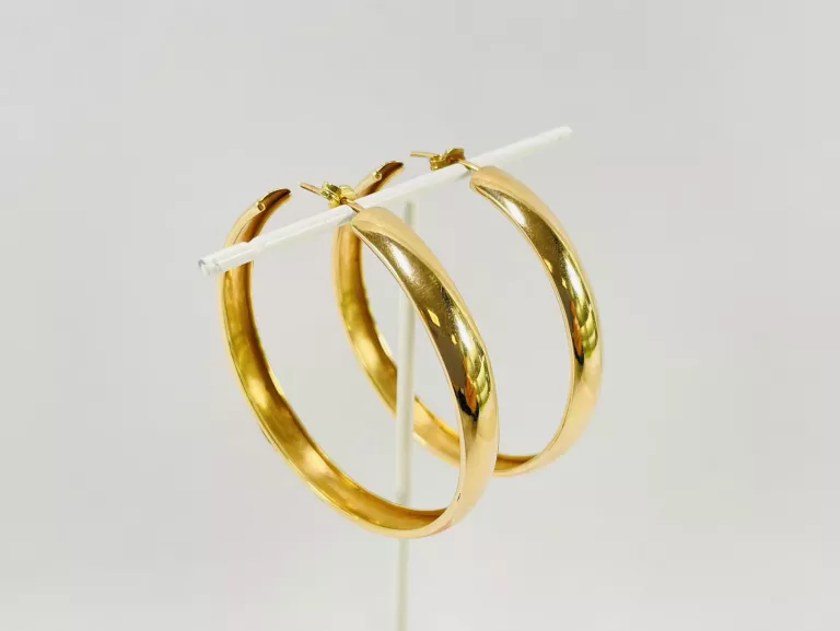 ZŁOTE KOLCZYKI KOŁA 585 8,09G SZTYFT 4,1CM