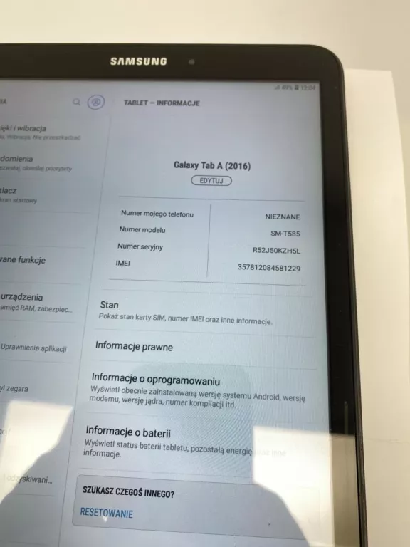 TABLET SAMSUNG GALAXY TAB A 6 SM-T585