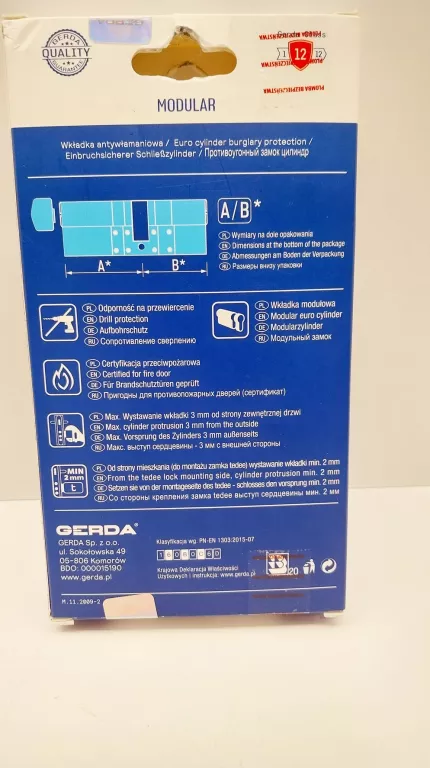 WKŁADKA DO ZAMKA GERDA 0WKSFS06868.9005LP