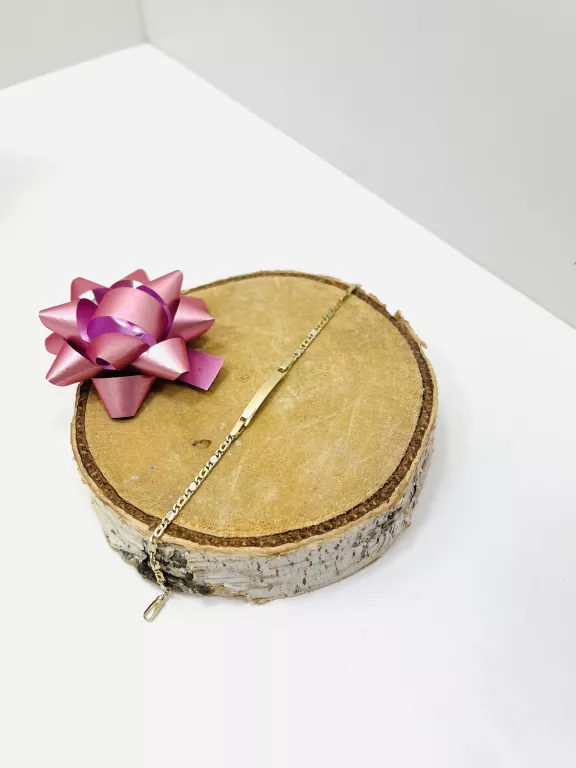 zlota-bransoletka-z-blaszka-proby-585p-230g-15cm-stan-11323-2