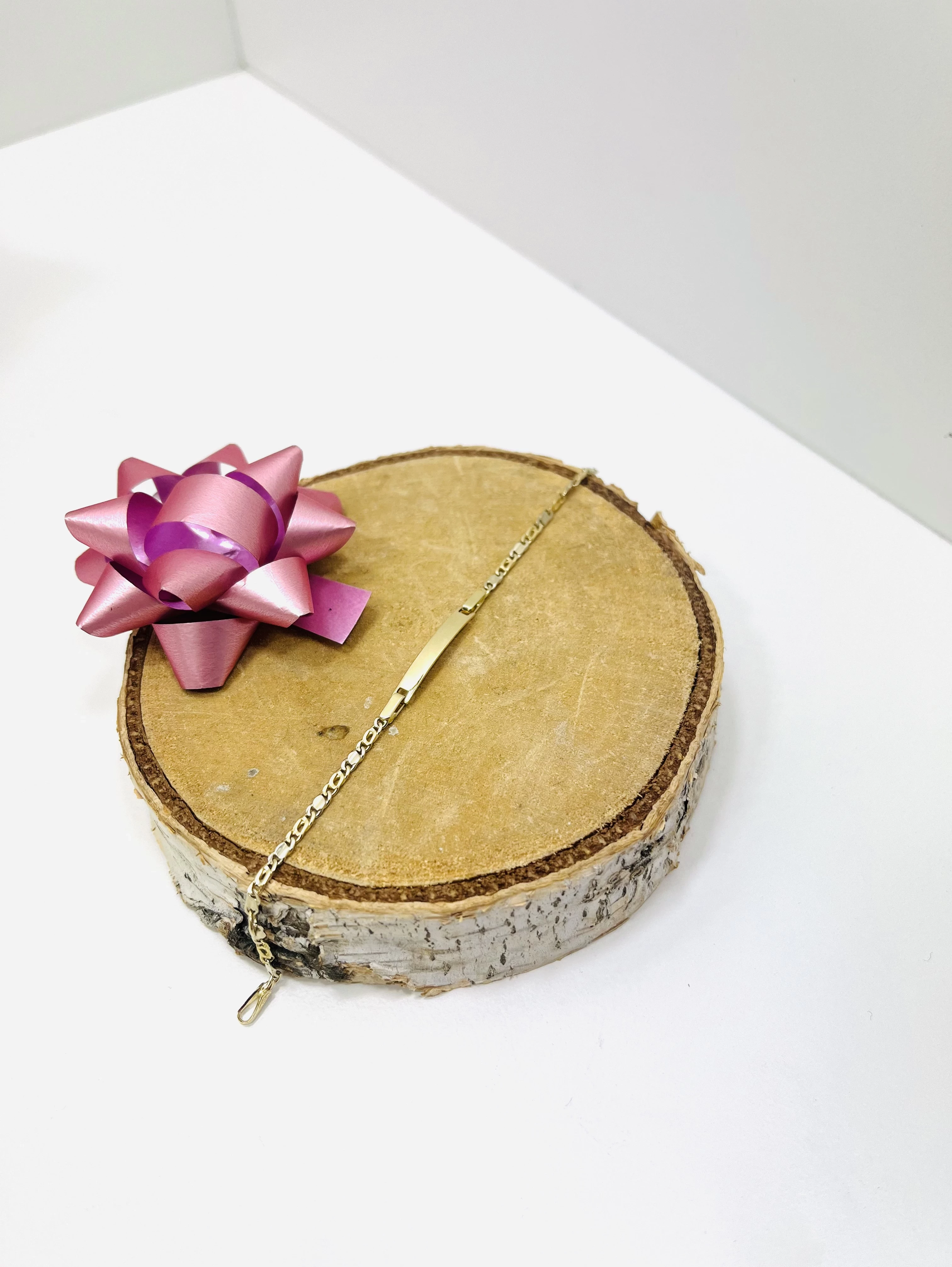 zlota-bransoletka-z-blaszka-proby-585p-230g-15cm-stan-11323-2