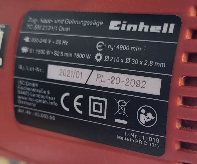 PIŁA UKOŚNA TC-SM 2131/1 DUAL 4300390 1800W