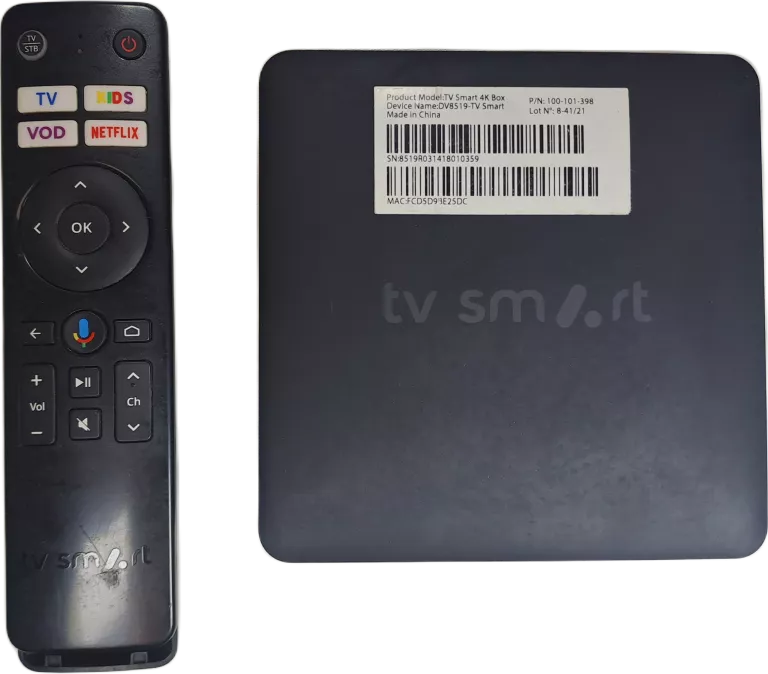 DEKODER TV SMART TV ANDROID 4K BOX DV8519 CZARNY