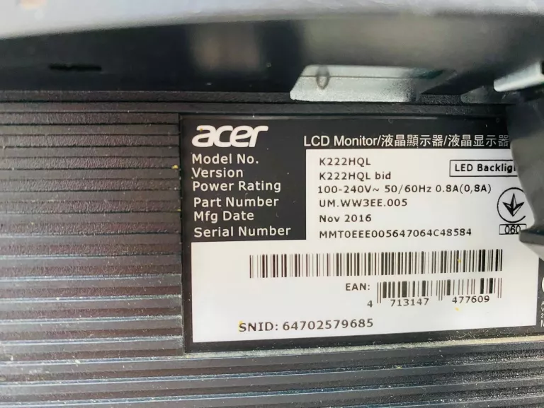 MONITOR ACER K22HQL