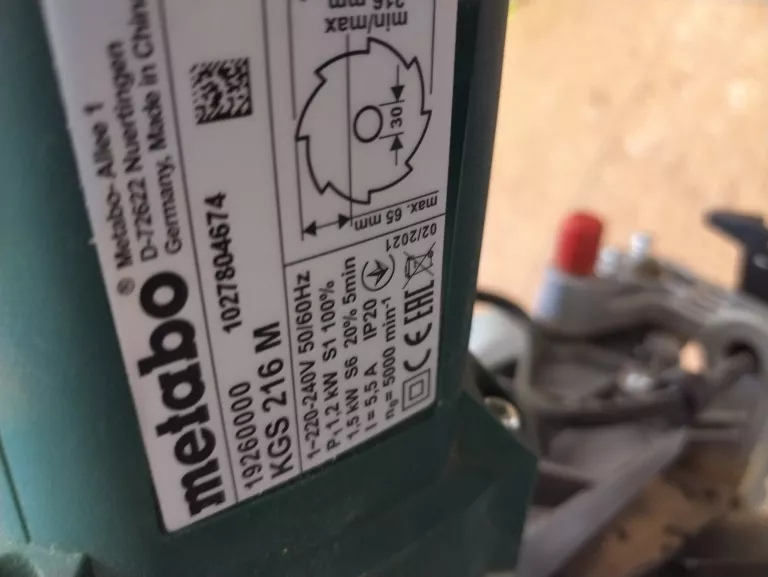 UKOŚNICA METABO KGS 216 M