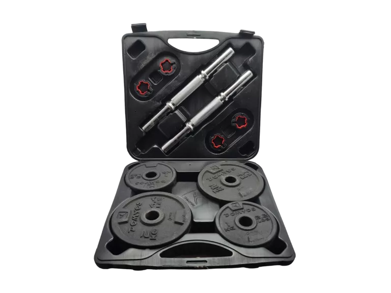 HANTLE BODY BUILDING KIT 20KG WALIZKA ŻELIWNE