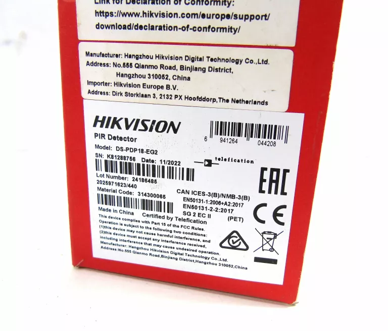 CZUJKA RUCHU PIR HIKVISION DS-PDP18-EG2 KPL