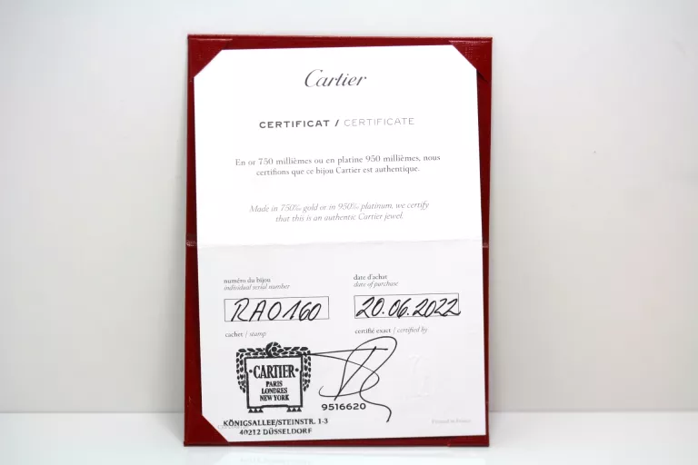 ZŁOTA OBRĄCZKA TRINITY CARTIER 750 7,70G R:19